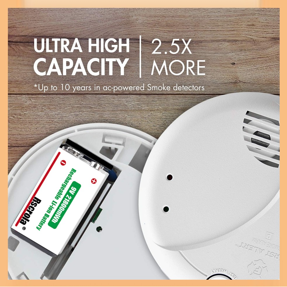 Rechargeable 9V Battery, 21800 - огляд і ціна Smoke Detector Interconnected