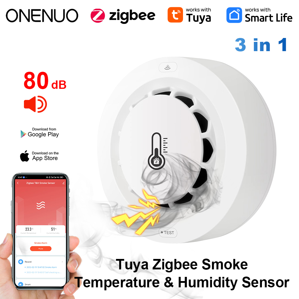 Tuya Zigbee BT Two Connection  - огляд і ціна Smoke Detector Interconnected
